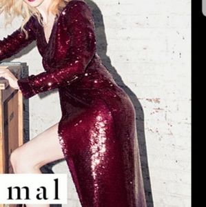 (NWOT) Fleur du Mal - High Low Sequin Wrap Dress